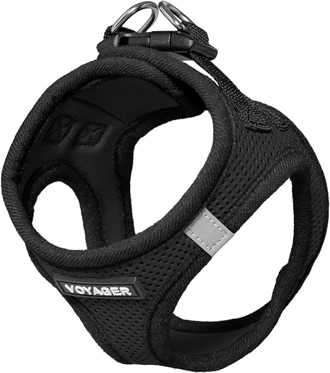 Voyager Step-in Air Cat Harness - All Weather Mesh Step in Vest Harness for Small and Medium Cats by Best Pet Supplies - Harness (Black), XXXS (Chest: 9.5-10.5")