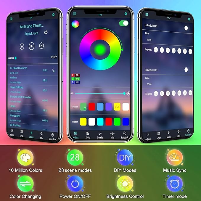 GreenSun Fish Tank Aquarium Light: Submersible Led Lamp - 19 Inch Waterproof Strip Spotlight with APP Control