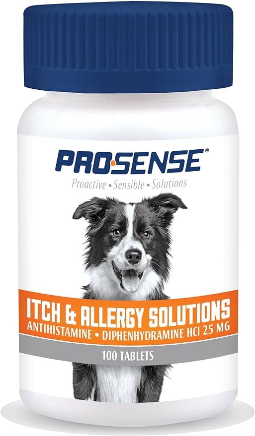 Pro-Sense Itch and Allergy Solutions, for Dogs, Antihistamine 100 Count (Pack of 1)