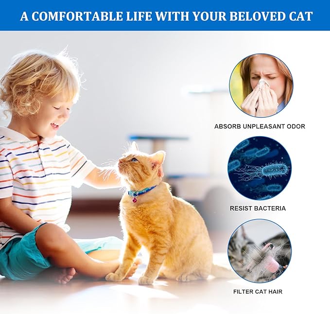 8 Pack Carbon Filters Compatible with Litter Robot 3 Replacement Filters for Absorbing Odors Control Damp from Pets and Keep Home Fresh