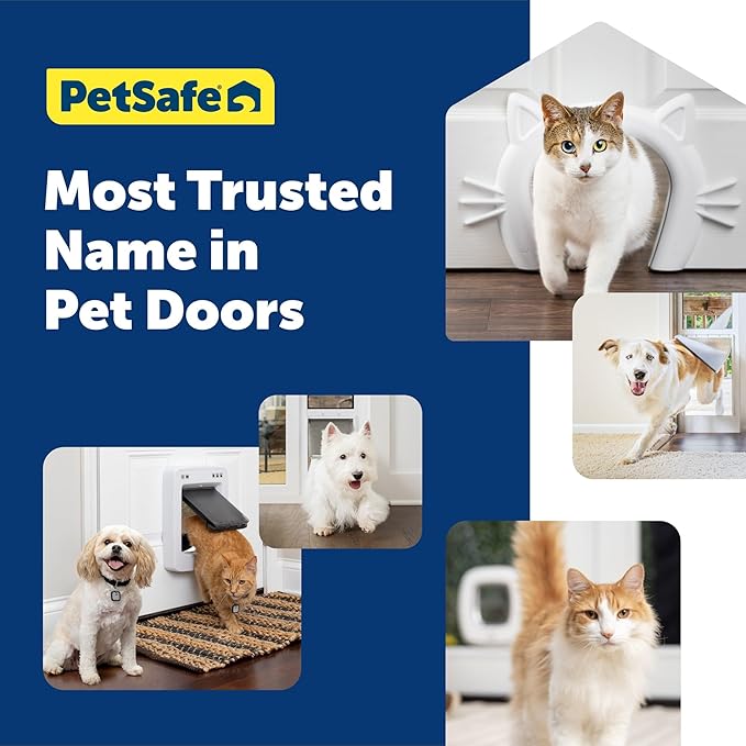 PetSafe Big Cat Door – Interior and Exterior Pet Door for Cats, Small Dogs and Multi-Pet Households – Push-&-Turn 4-Way Locking Mechanism for Extra Security – Soft Close Flap for Added Safety