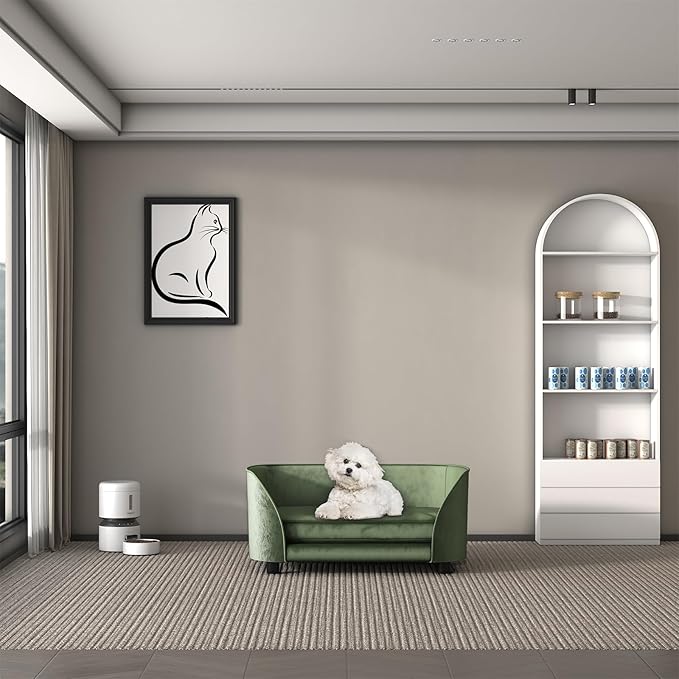 Dog Sofas and Chairs for Small Pet/Cat Sofa Chair with Velvet Fabric/Pet Sofa Bed with Comfortable Washable Cushion/Dog Bed for for Small Dog Rest Using (Green)