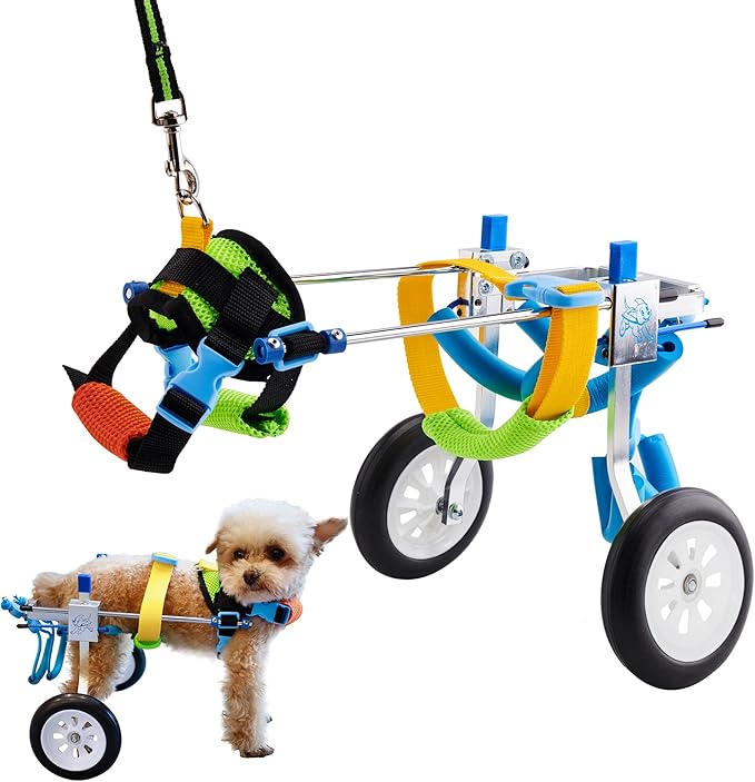 Adjustable Dog Wheelchair for Back Legs| Pet Wheelchairs with Disabled Hind Legs Walking|Stabel & Light Weight (7-Size) (XXS)