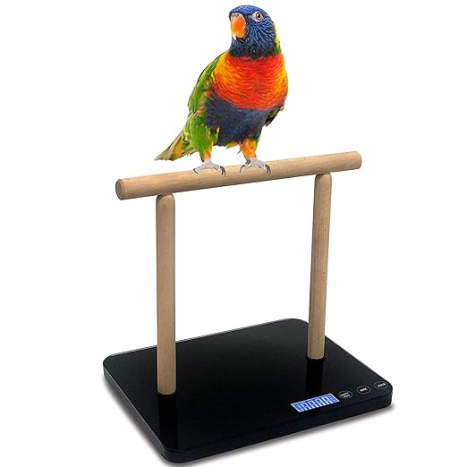 Pet Scale for Birds, Birds Weight Scale for Parrots, Capacity 44lbs(±0.03oz), High Accuracy 1 Gram Scale, Easy Install Bird Training Stand and Perch, Designed for Middle Size Birds Below 20Kgs