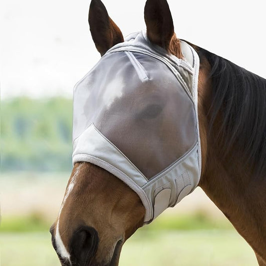 Harrison Howard CareMaster Horse Fly Mask Standard Moonlight Silver Medium Cob