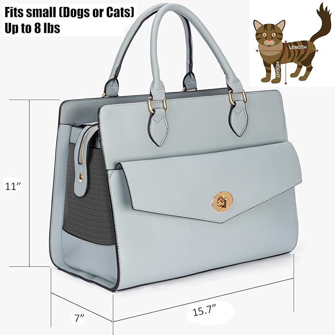 Stylish Pet Carrier Purse Leather Bag for Small Dogs Cats Puppy,Airline Approved Soft-Sided Carriers