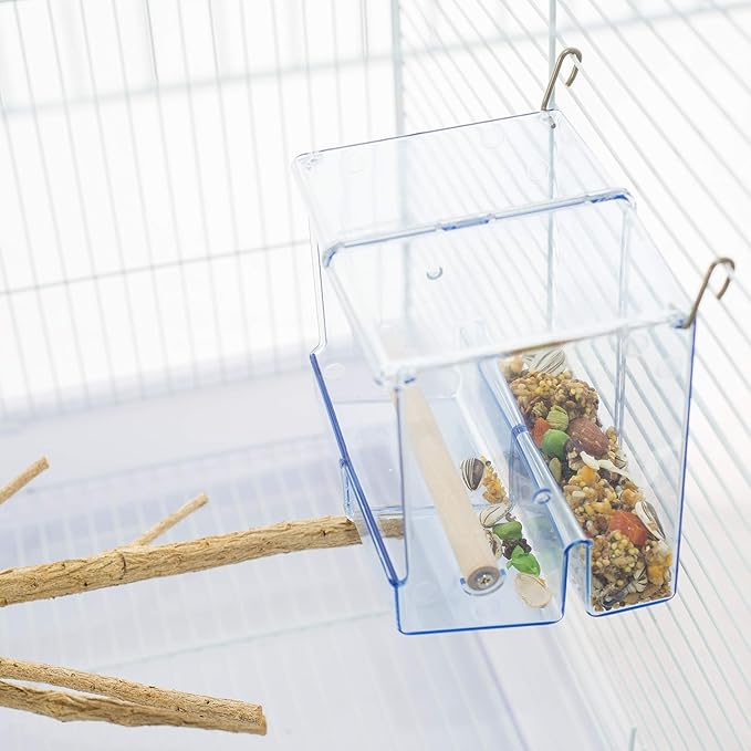 Birds LOVE No-Mess Bird Feeder Seed Catcher Tray - Easy Hanging Cup Food Dish for Small Birds - Promotes Clean and Convenient Feeding