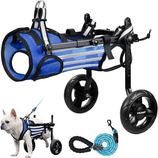 2024 Upgraded Dog Wheelchair for Back Legs Small wheelchair for dogs with Disabled Hind Legs Walking Adjustable Dog Carts with Wheels