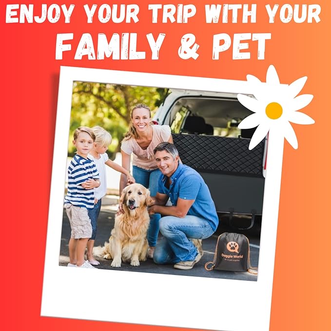 Dog Car Seat Cover for Back Seat for Cars & SUVs - Durable Pet Car Seat Cover Backseat Protector, Nonslip Dog Hammock for Car, Waterproof Scratchproof Rear Seat Cover Against Dirt, Fur, W/Side Flaps