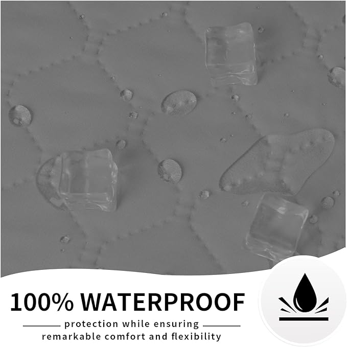 Easy-Going 100% Waterproof Dog Bed Cover Reversible Leak Proof Couch Cover Washable Sofa Cover Furniture Protector Blanket for Pets Kids Children Dog Cat (96x90 Inch, Gray/Light Gray)