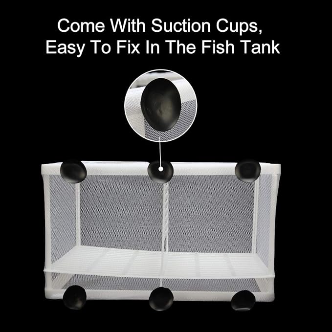 Senzeal Aquarium Fish Breeder Box Fish Fry Hatchery Incubator Net Nylon Isolation Mesh with 3pcs Pipette (Large)
