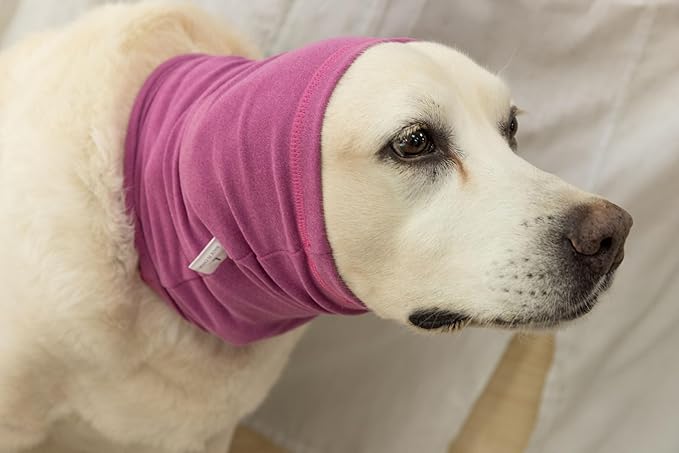 Dog Ear Wrap Hematoma (2 PCS), Ear Hematoma Dog Hoodies for Anxiety Relief Grooming Bathing Yellow+Rose L