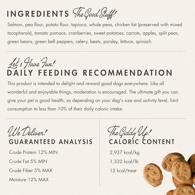Fromm Four-Star Nutritionals Salmon with Sweet Potato Dog Treats - Premium Oven Baked Dog Snacks - Salmon Recipe - Pack of (3) 8 oz Bags