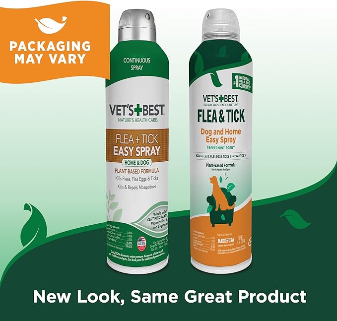 Vet's Best Flea and Tick Home Spray - Dog Flea and Tick Treatment for Home - Plant-Based Formula - Certified Natural Oils - 14 oz