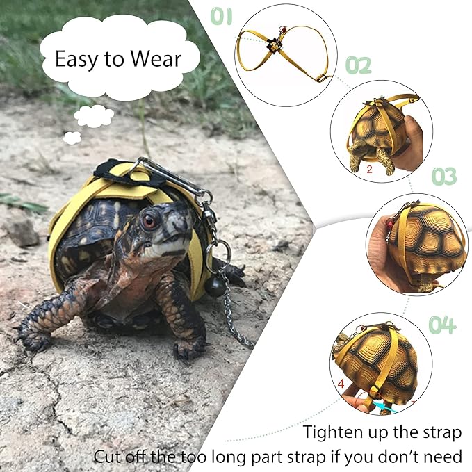 Bonaweite Turtle Leash Small Pets Turtle Leash and Harness Pet Tortoise Leash Walking Rope for Turtle Supplies Adjustable Control Rope for Outdoor Walking Training Pink