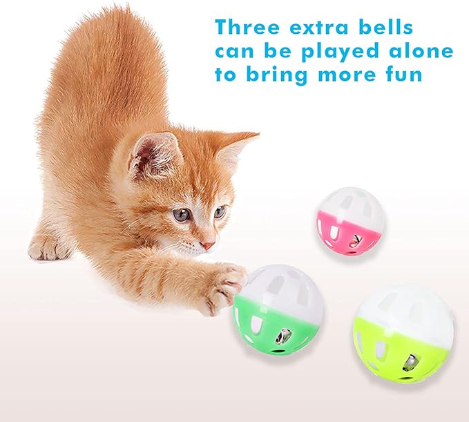 UPSKY Cat Toy Roller 3-Level Turntable Cat Toy Balls with Six Colorful Balls Interactive Kitten Fun Mental Physical Exercise Puzzle Toys.