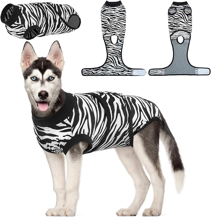 Kuoser Dog Surgery Recovery Suit, Recovery Suit for Female Male Dogs, Dog Onesie After Surgery Spay Neuter, Anti-Licking Pet Surgical Recovery Snugly Suit, Bodysuit for Abdominal Wounds Skin Disease