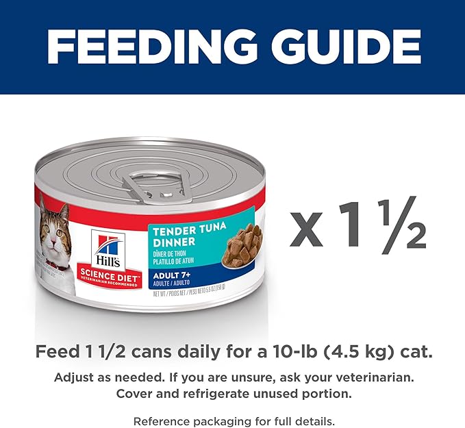 Hill's Science Diet Adult 7+, Senior Adult 7+ Premium Nutrition, Wet Cat Food, Tuna Stew, 5.5 oz Can, Case of 24