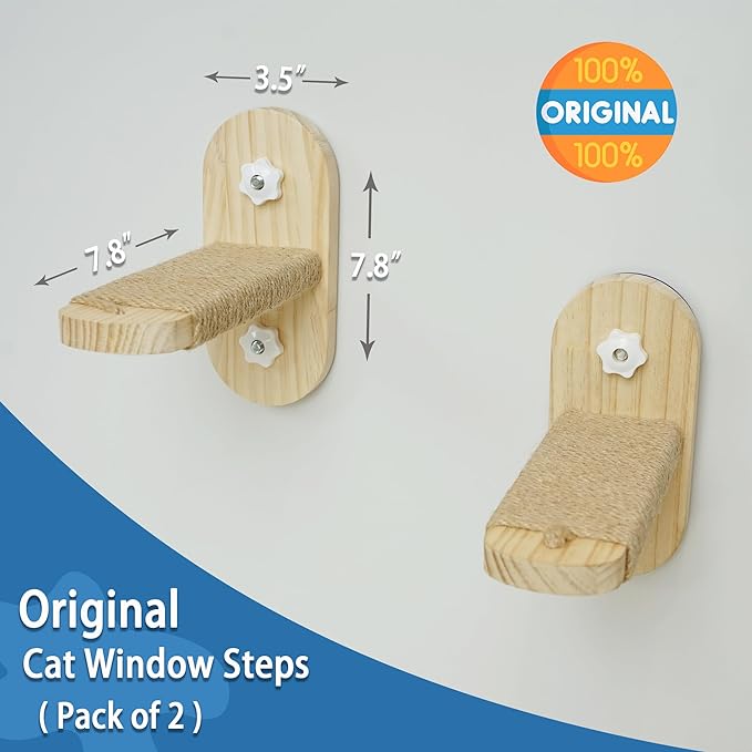 Cat Window Shelf, Original Cat Window Perch Stairs, Durable Cat Seat for Window Sill, Sturdy Window Step for Indoor Cats