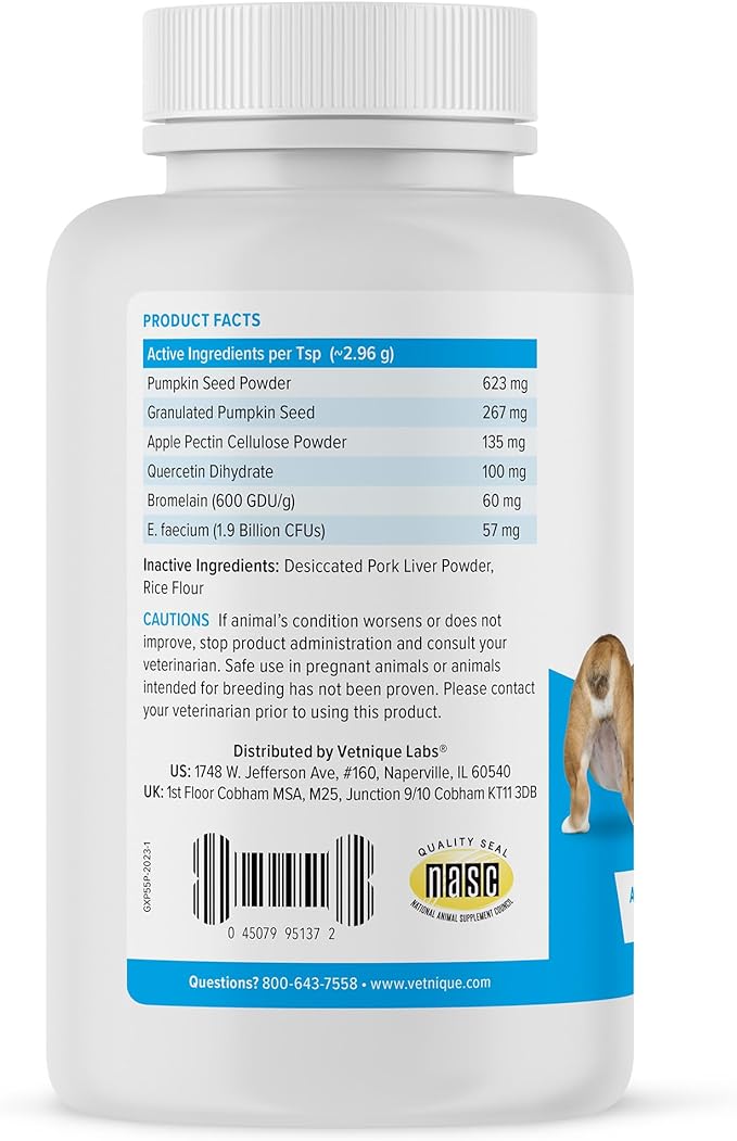 Glandex Dog Fiber Supplement Powder for Anal Glands with Pumpkin, Digestive Enzymes & Probiotics - Vet Recommended Healthy Bowels and Digestion - Boot The Scoot (Pork Liver, 5.5oz Powder)