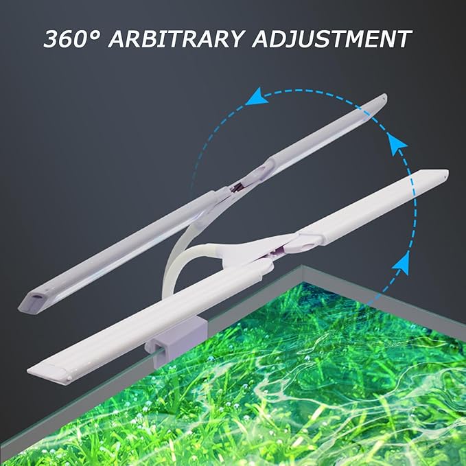 LED Aquarium Light Full Spectrum Clip Fish Tank Light Plants Light Double Swing Arm Light (4, Watts)