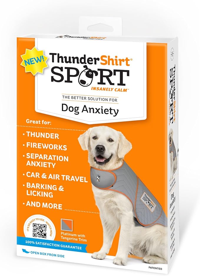 ThunderShirt for Dogs, Medium, Platinum Sport - Dog Anxiety Relief Calming Vest