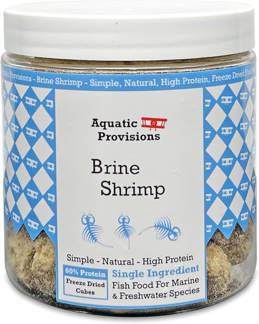 Freeze Dried Brine Shrimp Cubes 0.88 oz, Fish Food for Freshwater and Marine Aquarium Species