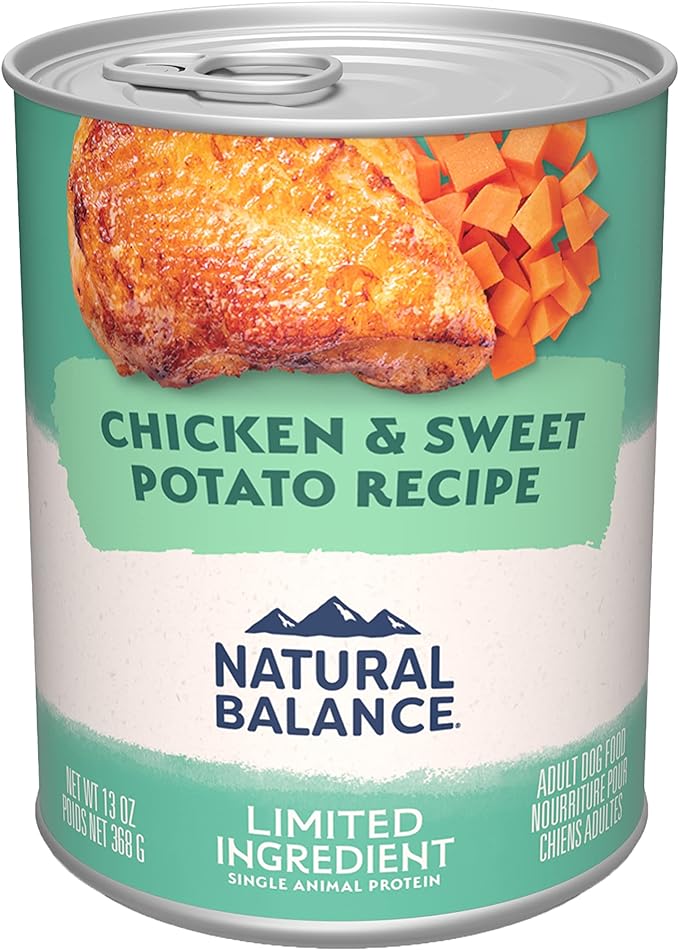 Natural Balance Limited Ingredient Adult Grain-Free Wet Canned Dog Food, Chicken & Sweet Potato Recipe, 13 Ounce (Pack of 12)