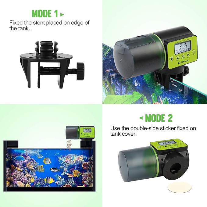 Auto Fish Feeder, Moisture-Proof Automatic Fish Feeder, Aquarium Tank Timer Feeder Vacation &Weekend 2 Fish Food Dispenser