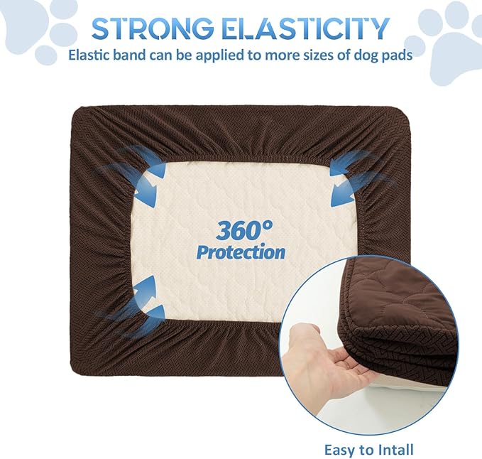 CHHKON Dog Bed Covers Replacement Washable Waterproof Pet Puppy Bed Cover for Dog, Cover Only(Brown,30x20x6 inch)