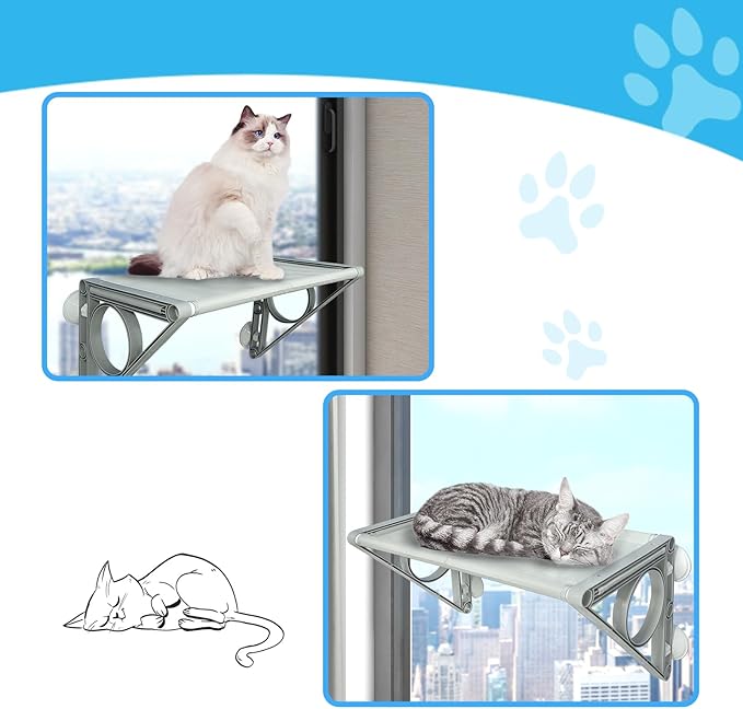 Cat Window Perch,Sturdy and Stable Cat Bed,Easy to Adjust Cat Window Hammock Suitable for Most Cats,Cat Hammock for Window