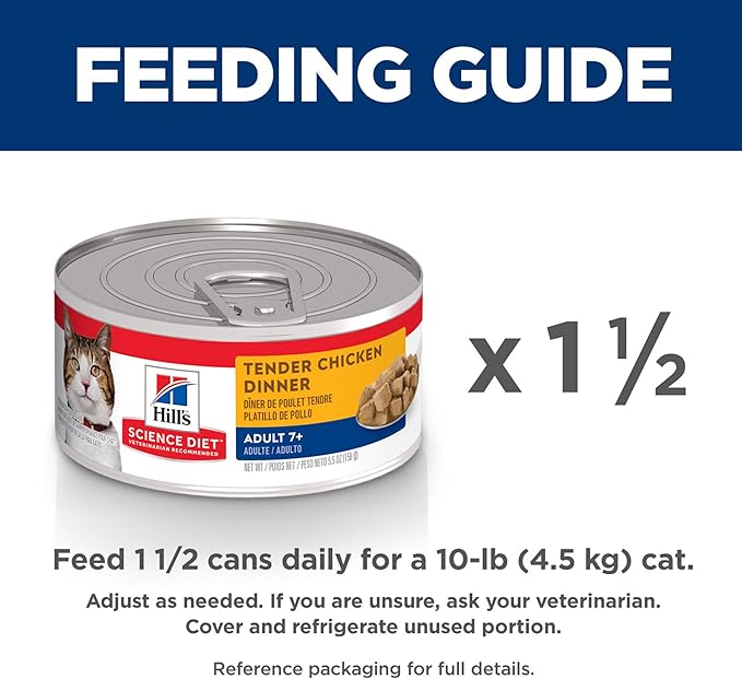 Hill's Science Diet Adult 7+, Senior Adult 7+ Premium Nutrition, Wet Cat Food, Chicken Stew, 5 oz Can, Case of 24