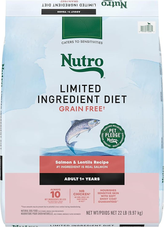 Nutro Limited Ingredient Diet Dry Dog Food, Salmon & Lentils Recipe, 22 lbs.