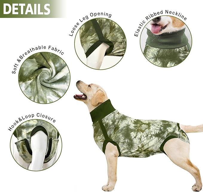 Lianzimau Dog Recovery Suit,Spay Suit for Female dog,E-Collar Cone Alternative After Surgery Anti-Licking,Neuter Suit for Male Dogs,Dog Surgical Suit for Abdominal Wounds Dog Onesie Body Suits