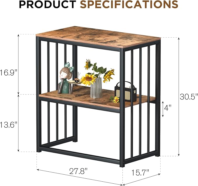 MELLCOM 10-30 Gallon Fish Tank Stand,Adjustable 2-Tier Metal Aquarium Stand with Shelf for Fish Tank Accessories Storage,Turtle Reptile Terrariums Stand Rack for Home Office,Tank not included