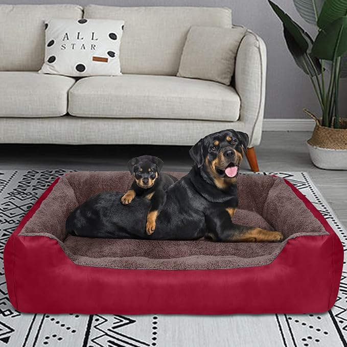 PUPPBUDD Dog Beds for Extra Large Dogs, Rectangle Washable Dog Bed Comfortable and Breathable Pet Sofa Warming Orthopedic Dog Bed for Jumbo Dogs