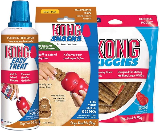 KONG - Dog Treat Combo - Easy Treat, Snacks and Ziggies - Peanut Butter Treats for Small Dogs