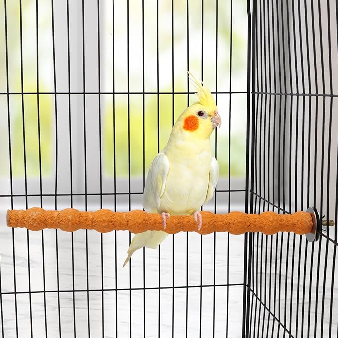 Hypeety Wood Perch Stand Paw Grinding Stick Toy Colorful Pet Bird Cage Stand Platform for Bird Parrot Budgies Parakeet Cockatiels Cage Accessories (Random Color) (10in / 25cm)