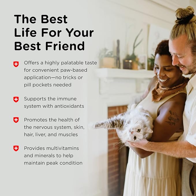 Nutri-Vet Multi-Vite Multivitamin Paw Gel for Cats | Tasty & Easy to Give Cat Vitamins | 3 Ounce Tube