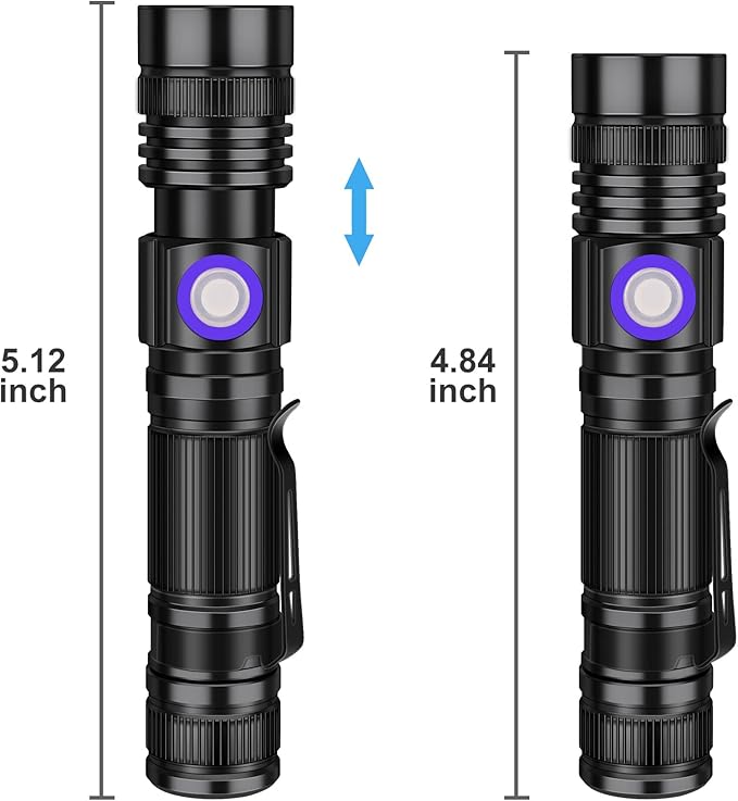 DARKBEAM UV 365nm Flashlight Blacklight Rechargeable USB, Wood's lamp Handheld Ultraviolet Black Light LED Portable, Pet Urine Detector, Resin Curing, Anti-Counterfeit, Fluorescent Detection