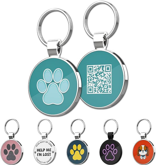 MYLUCKYTAG QR Code Dog ID Tags - Pet Online Profile - Scan QR Receive Instant Location Alert Email