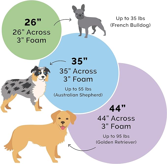 Furhaven 26" Round Memory Foam Dog Bed for Medium/Small Dogs w/ Removable Washable Cover, For Dogs Up to 30 lbs - Sherpa & Suede Snuggery - Cream, 26-inch