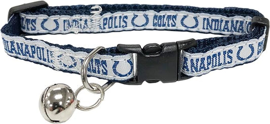 NFL CAT Collar Indianapolis Colts Satin Cat Collar Football Team Collar for Dogs & Cats. A Shiny & Colorful Cat Collar with Ringing Bell Pendant