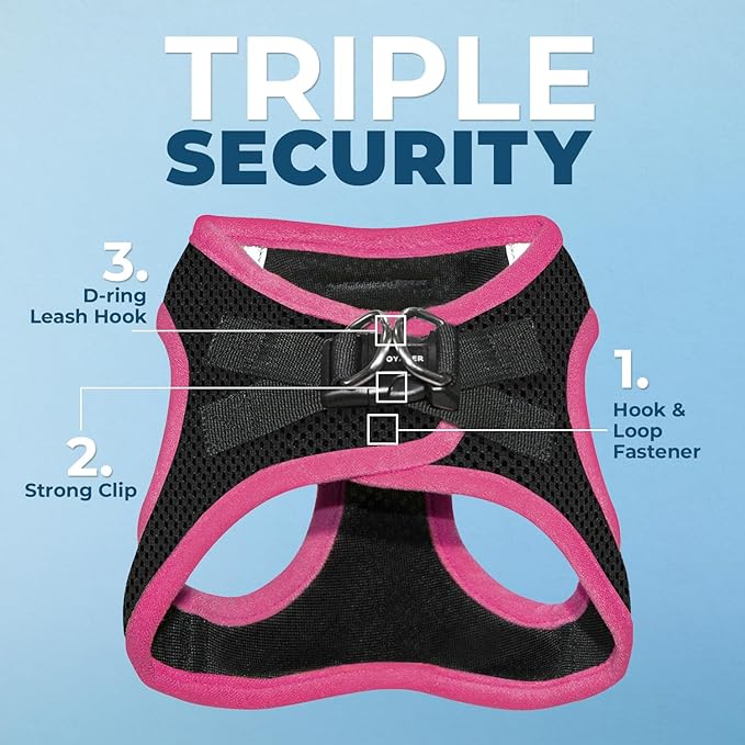 Voyager Step-in Air Dog Harness - All Weather Mesh Step in Vest Harness for Small and Medium Dogs by Best Pet Supplies - Pink Trim, XL