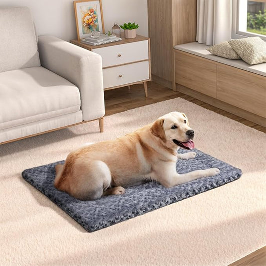 Dog Bed for Crate, Washable Dog Crate Pad with Soft Rose Plush, High Resilience Dog Beds Large Sized Dog