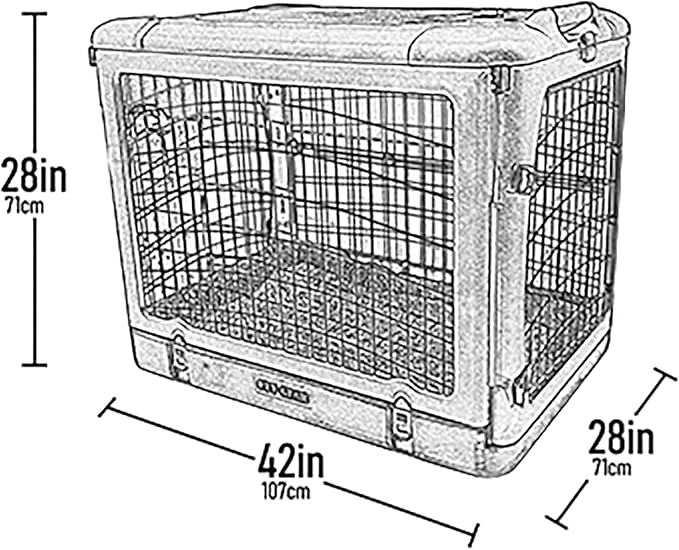 Pet Gear “The Other Door” 4 Door Steel Crate for Dogs/Cats with Garage-Style Door, Includes Plush Bed + Travel Bag, No Tools Required, 3 Models, 3 Colors