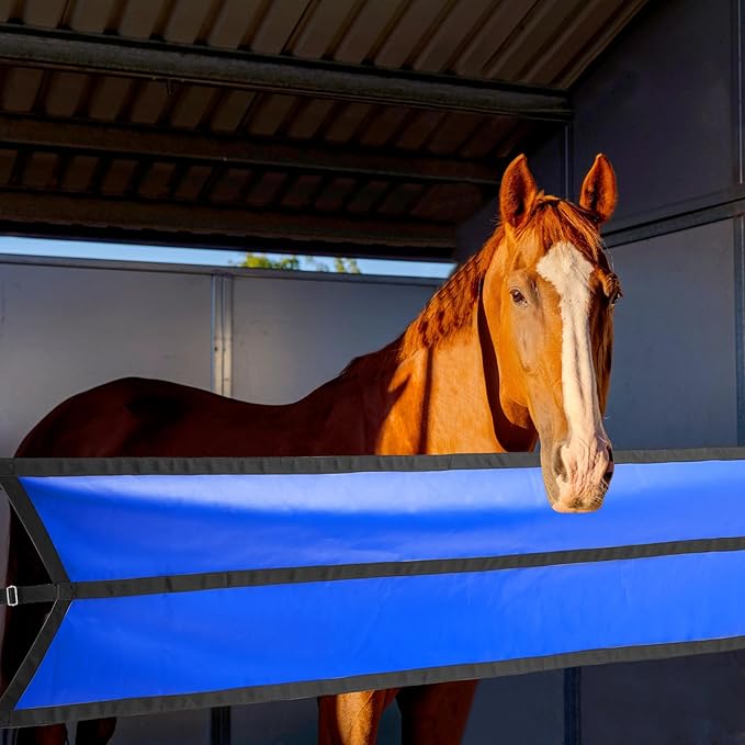 Aisle Stall Guards for Horses 126 x 21.3 Inches Horse Stall Guard Designed to Keep Horse Securely in Stall in Style, Adjustable Straps and Sturdy Hardware Included