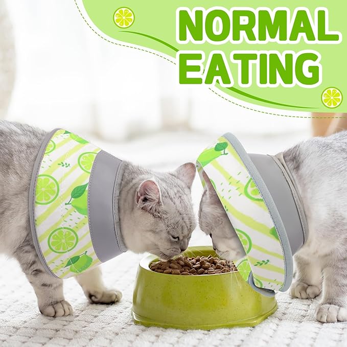 Cat Cone Collar Soft, Comfortable Cat Recovery Collar Pet Cone for Small Large Cats, Lightweight Elizabethan Collar for Cats Kittens After Surgery Prevent from Licking Wounds, Light Green, S