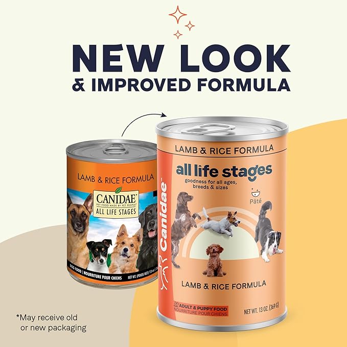 Canidae All Life Stages Premium Wet Dog Food for All Breeds, All Ages, Lamb & Rice Recipe, 13 oz. (Case of 12)