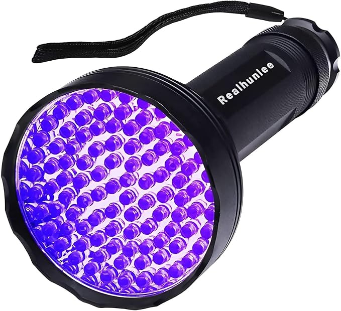 UV Flashlight Black Light, 100 LED Blacklight Flashlite Dry Pet Dog/Cat Urine Stains Detector, Bed Bug, Resin Curing, Scorpions Finder